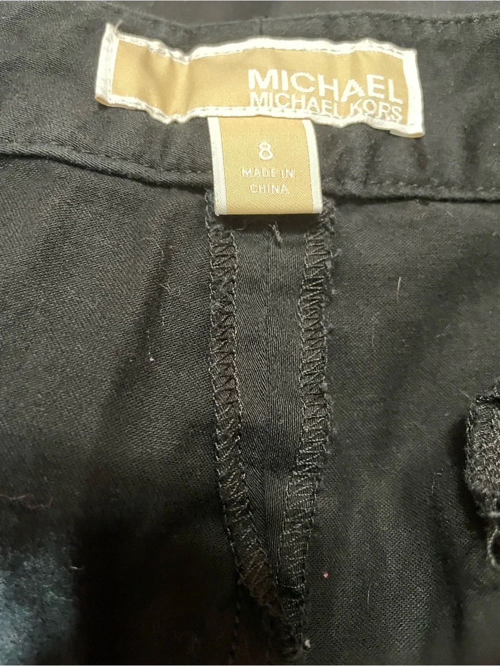 Michael Kors Black Flat-Front Zip Pocket Chino Shorts